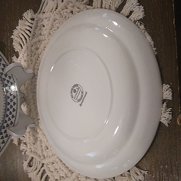 Vtg Adams Brentwood Ironstone Blue Clover Wedgewood Dinner Plates - Picture 3 of 7